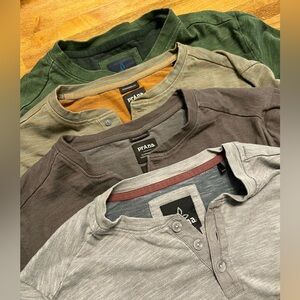 SET OF 4 Prana long sleeve men’s shirts size small, excellent condition